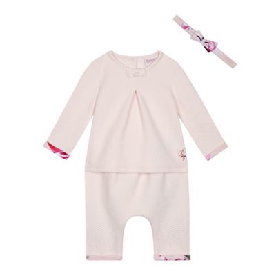 Baker by Ted Baker Baby girls' light pink quilted top, harem trousers and headband set